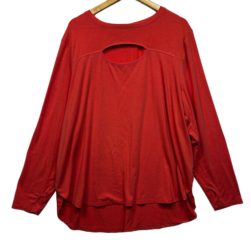 Michelle Bridges Red Long Sleeve Activewear Top - Size 22