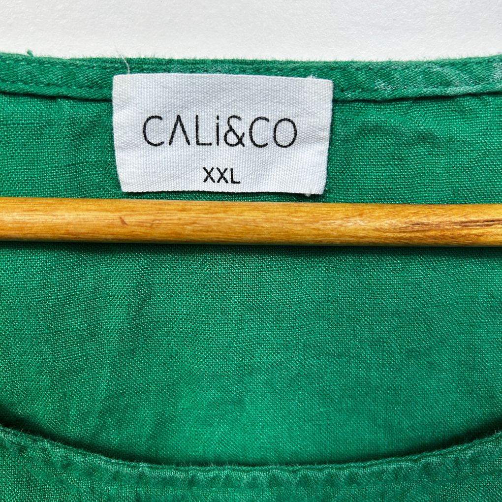 Cali&Co Green Plus Size Linen Dress - Size XXL