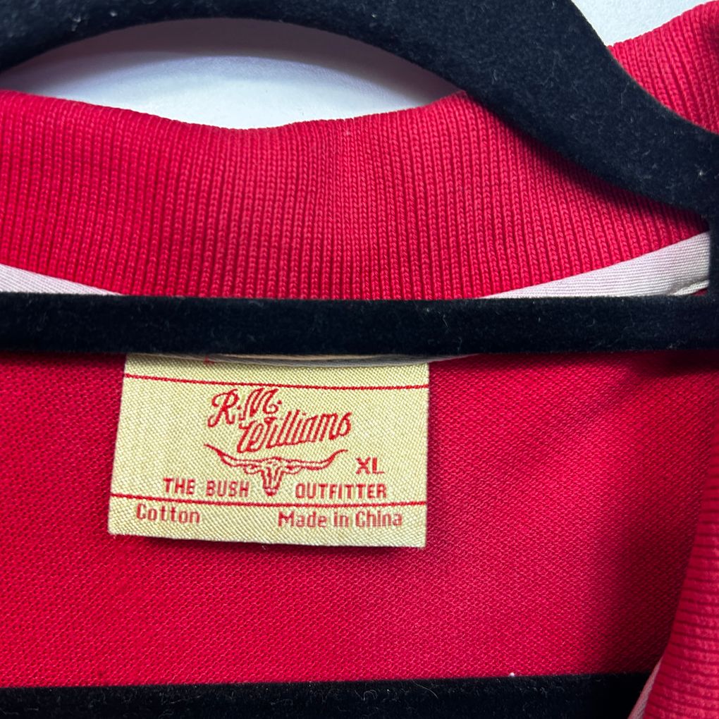 R.M.Williams Red Cotton Womens Polo Top - Size XL
