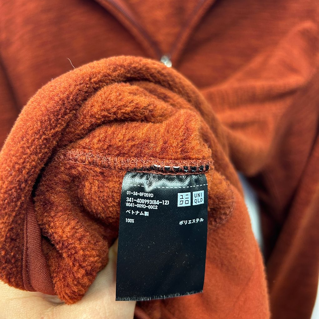 Uniqlo Rust Fleece Jumper Jacket - Size XL