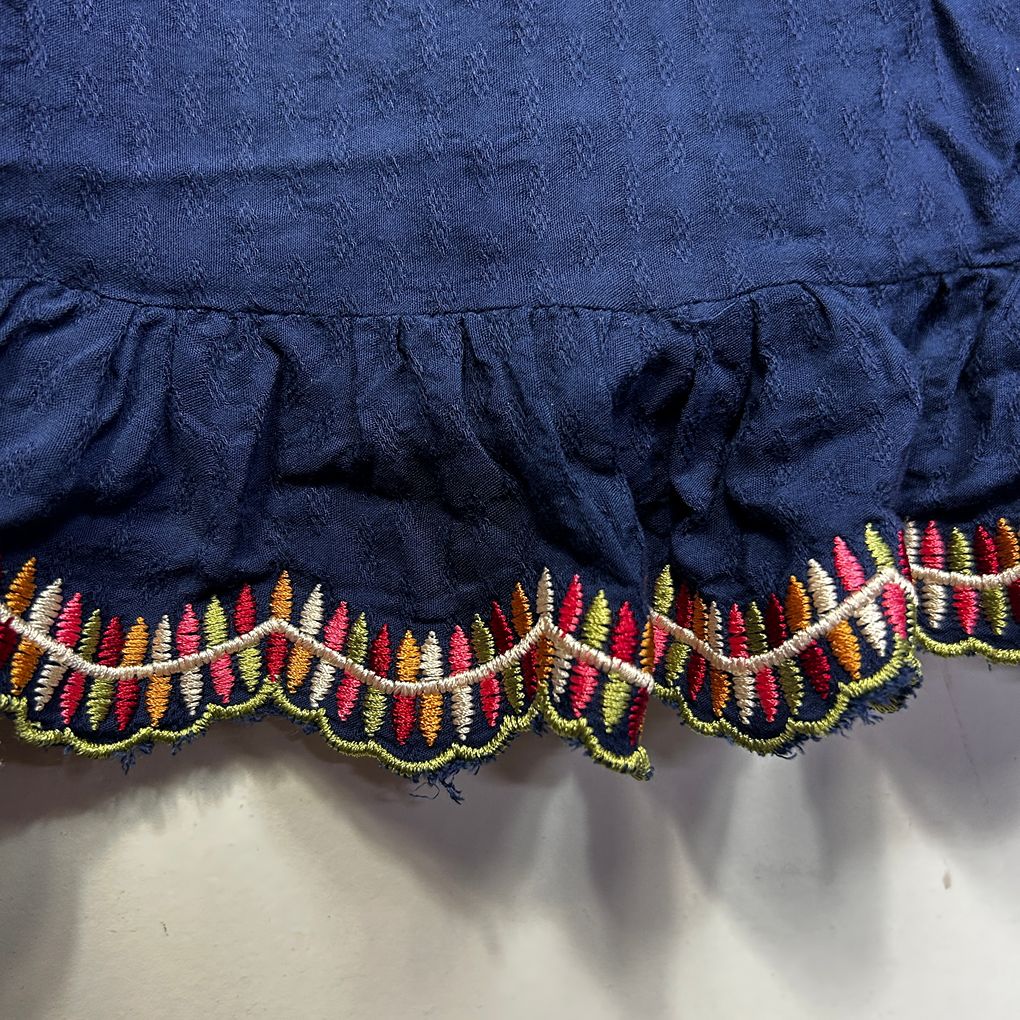 Navy Embroidered Top - Size 14/15