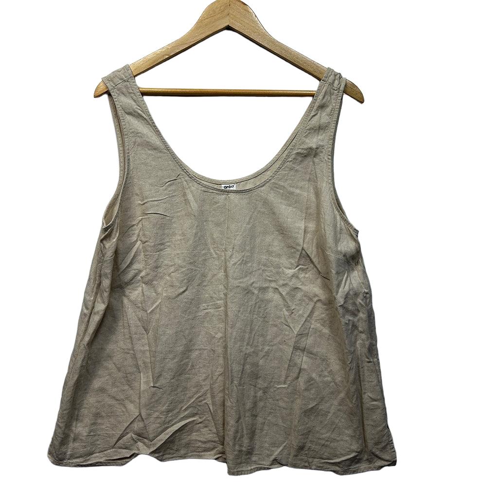Anko Beige Linen Tank Top - Size 18