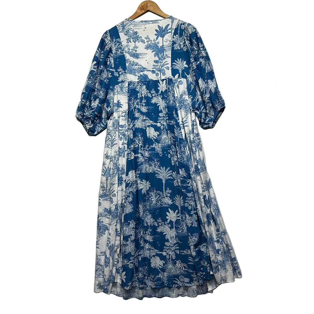 Bella Boheme Blue Boho Plus Size Maxi Dress - Size 3XL