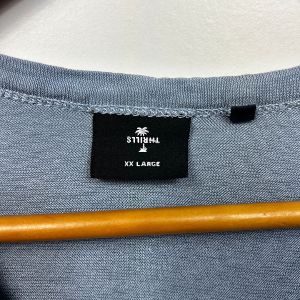 Thrills Blue Cropped Top T-Shirt - Size XXL