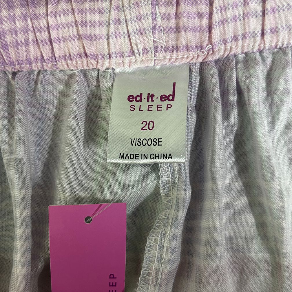 Ed-it-ed Lilac Plus Size Check Sleep Pants - Size 20
