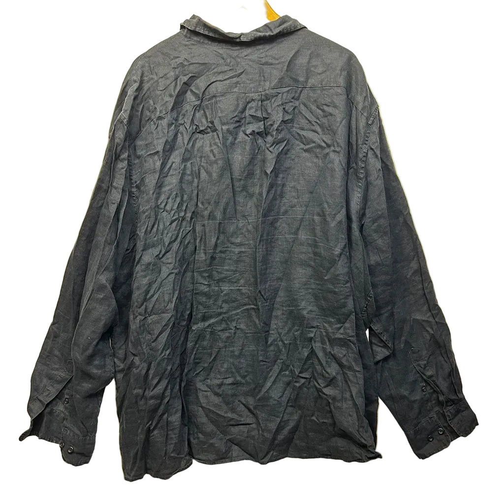 Mr Big Black Linen Shirt - Size 7XL