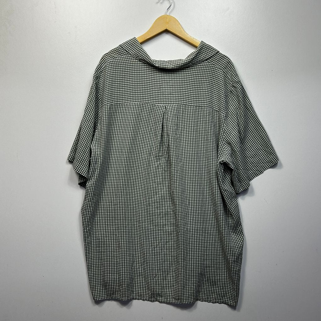 Vintage Now Green Plus Size Gingham Shirt - Size 24