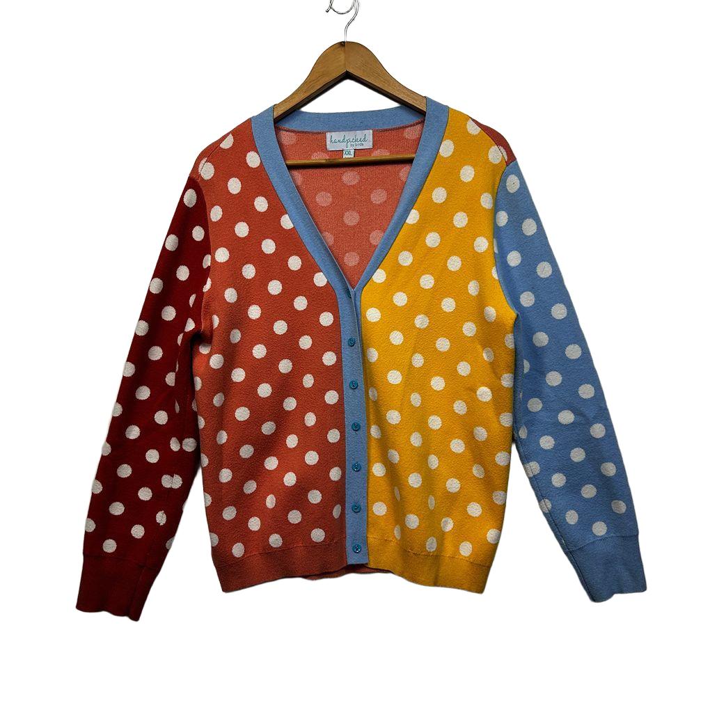 Handpicked By Birds Multicoloured Spot Cardigan - Size XXL