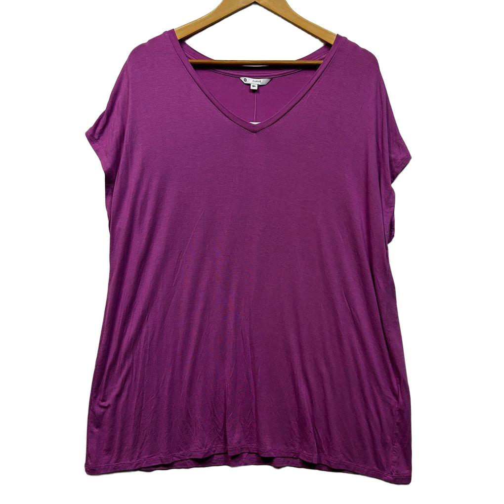 Target Curve Purple V-Neck Top - Size 18