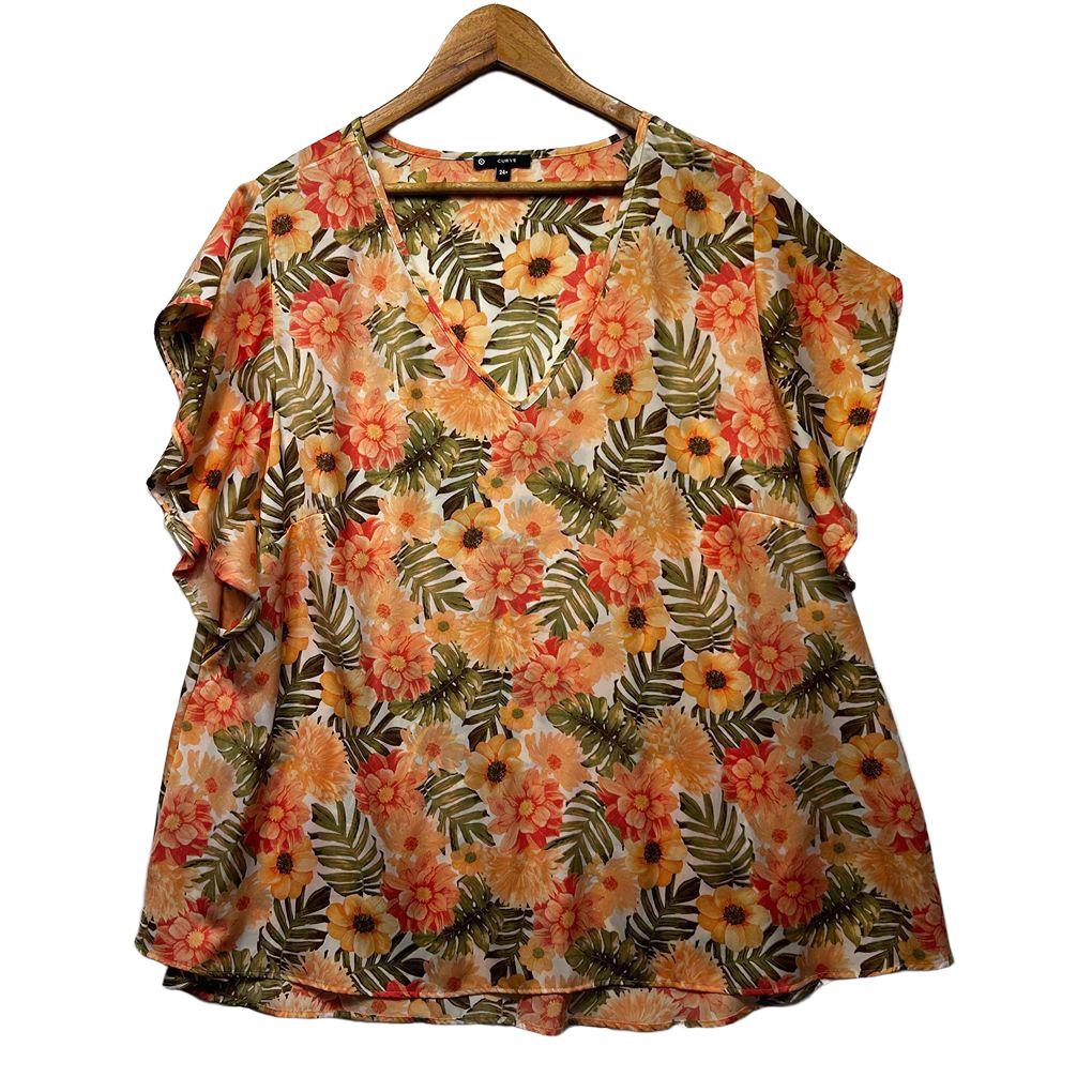 Target Orange Floral Top - Size 24