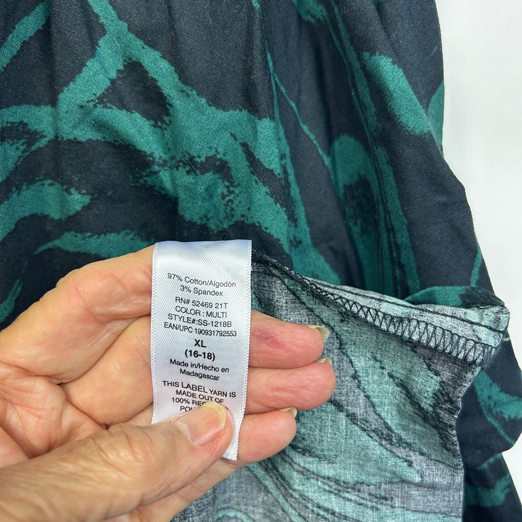 Scoop Green Cotton Maxi Dress - Size XL