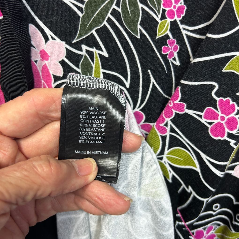 Taking Shape Black Floral Top - Size 22