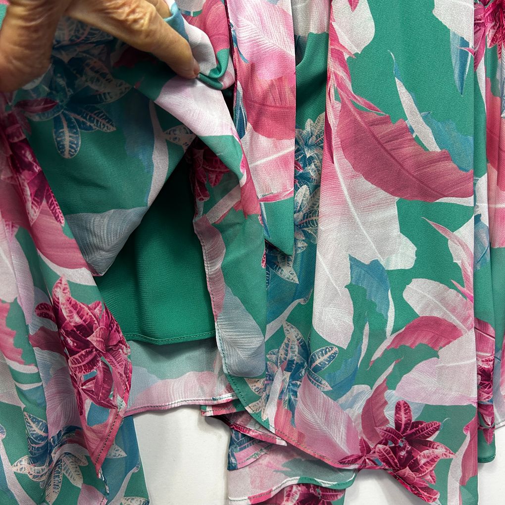 Portmans Green Floral Dress - Size 16