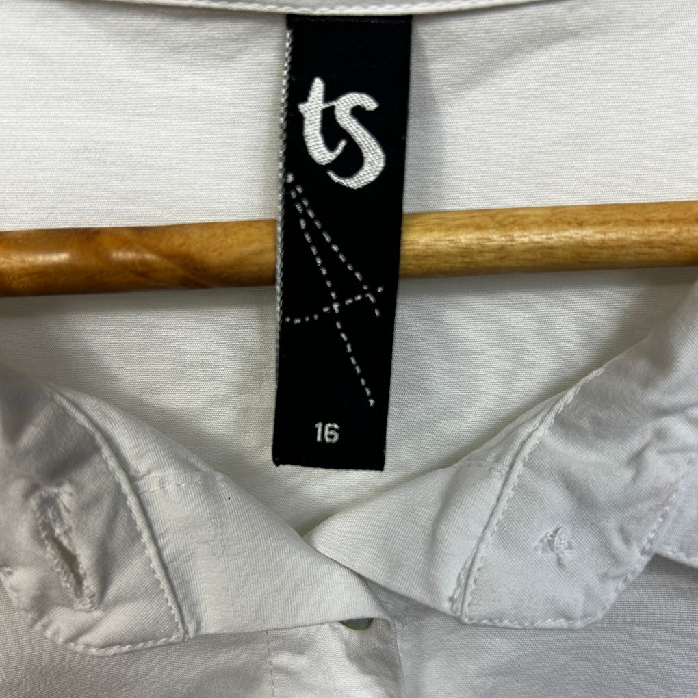 Taking Shape White Broderie Cotton Tunic Top - Size 16