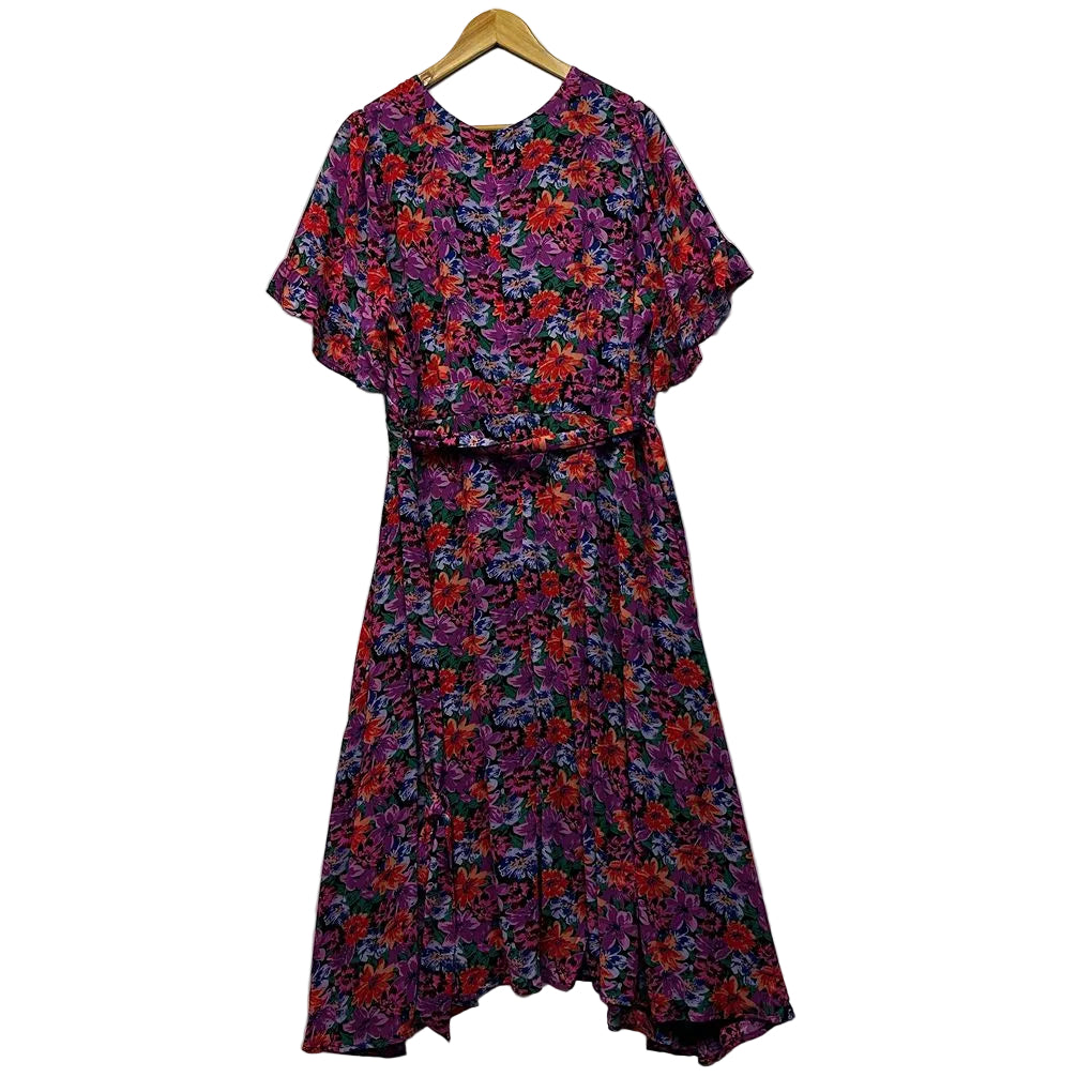 Taking Shape Multicoloured Floral Wrap Dress - Size 20
