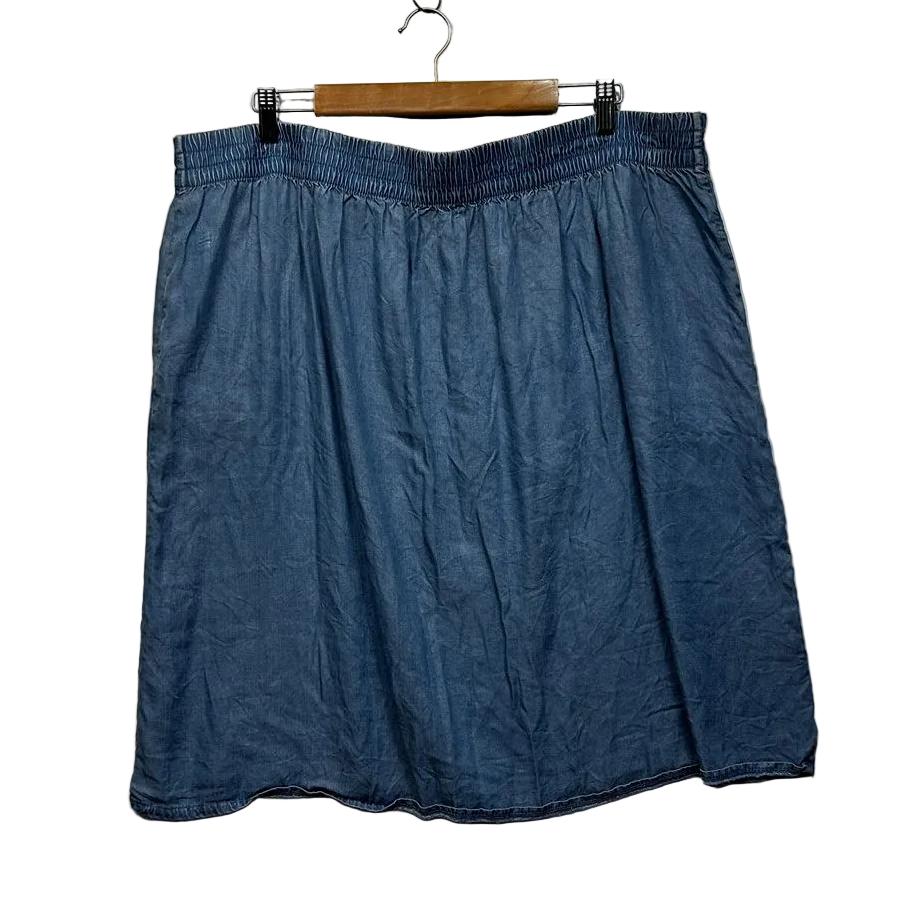 W.Lane Blue Chambray Skirt - Size 20