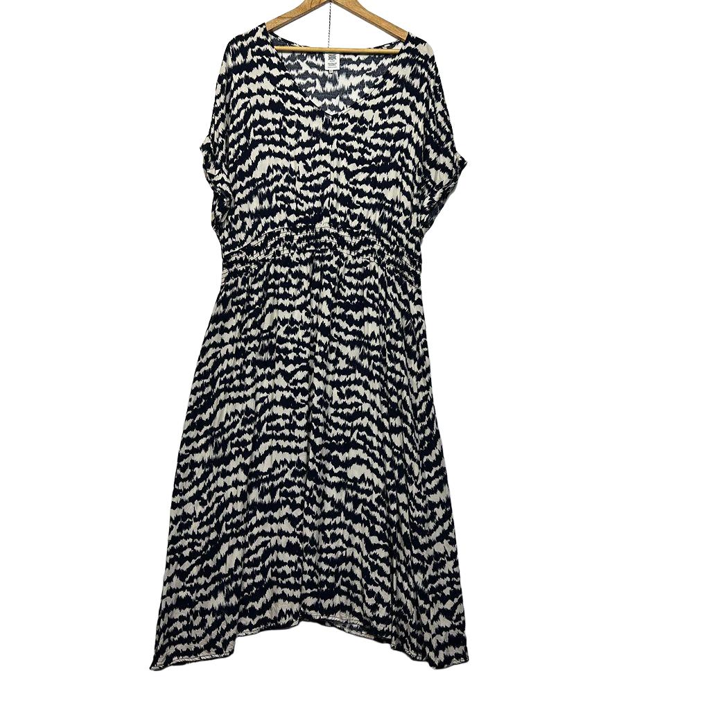 Rivers Navy and White Print Dress - Size 22