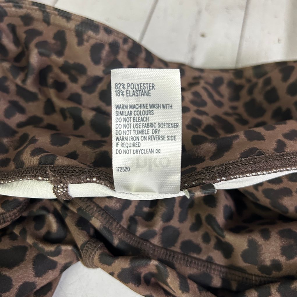 Anko Brown Leopard Print Active Leggings - Size 14