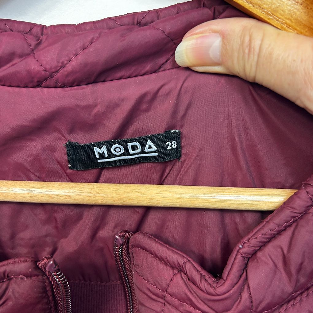 Moda Burgundy Plus Size Cotton Quilted Vest - Size 28