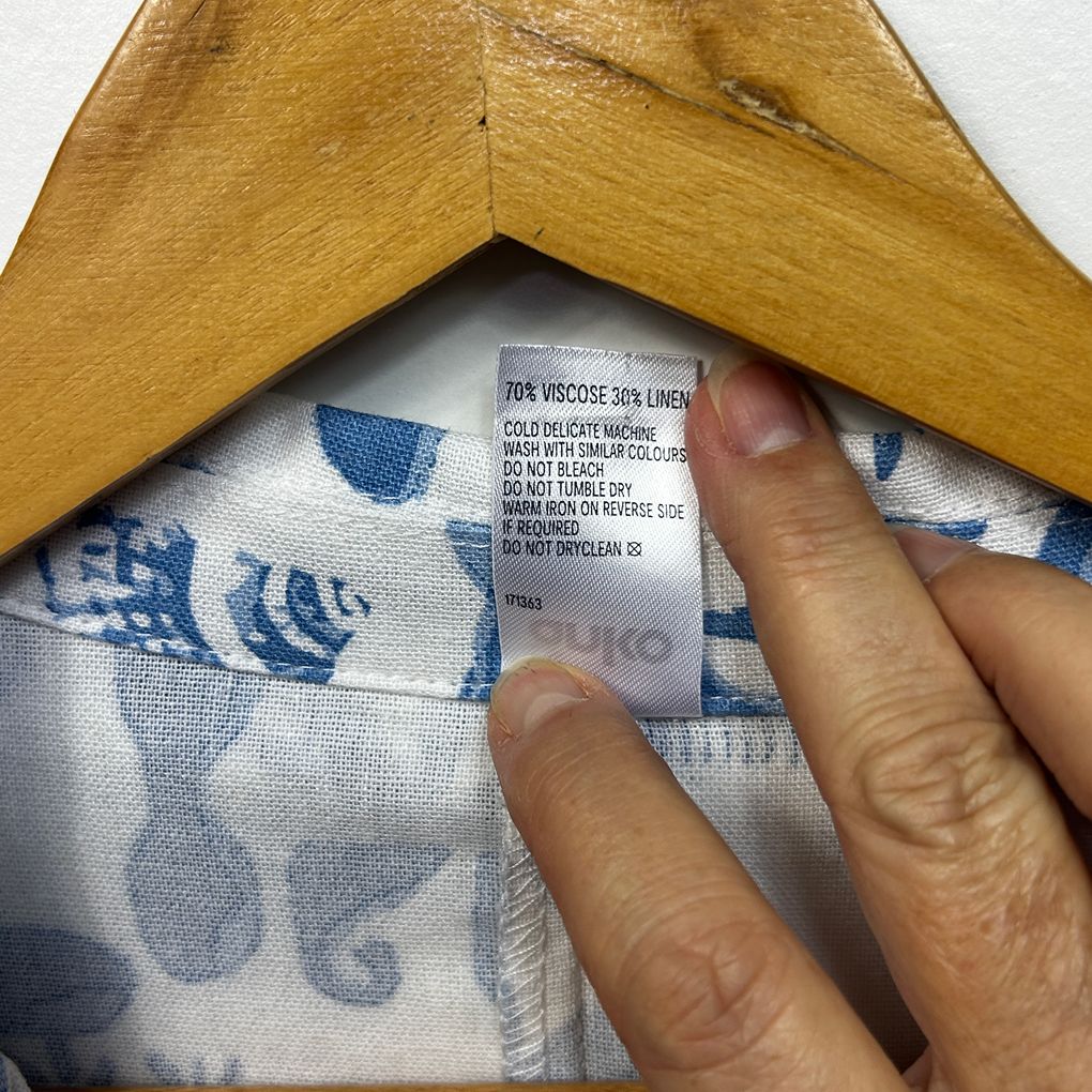 Anko Blue Linen Button Up Shirt - Size 14
