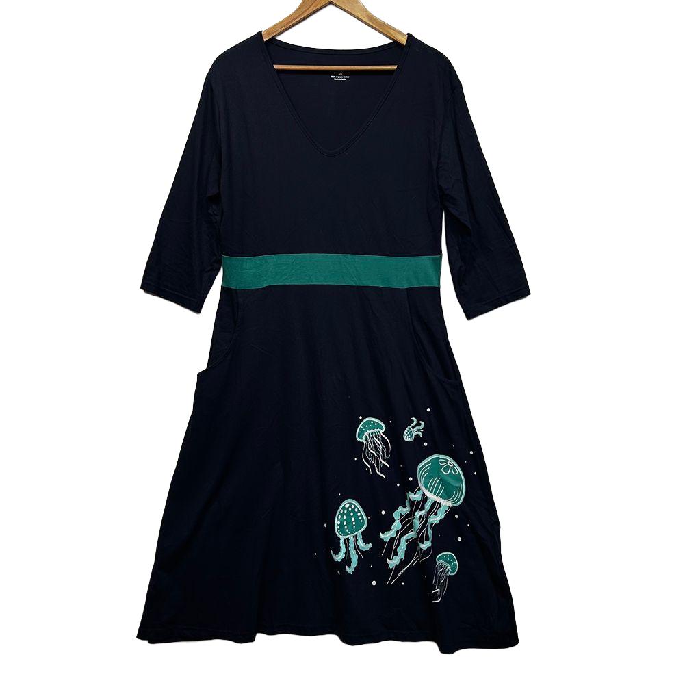 Svaha Navy Cotton Dress - Size 18