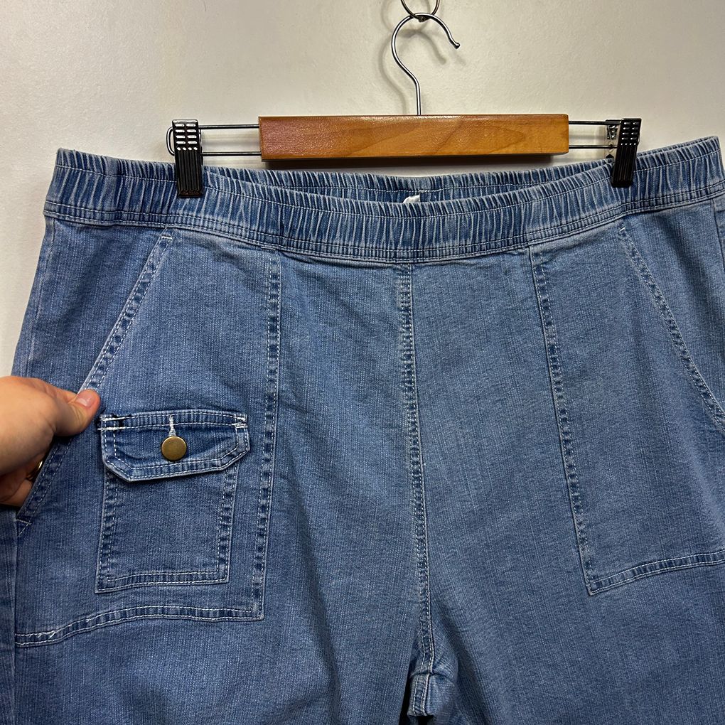 Victoria Hill Blue Plus Size Denim Capri Cropped Pants Jeans - Size 22