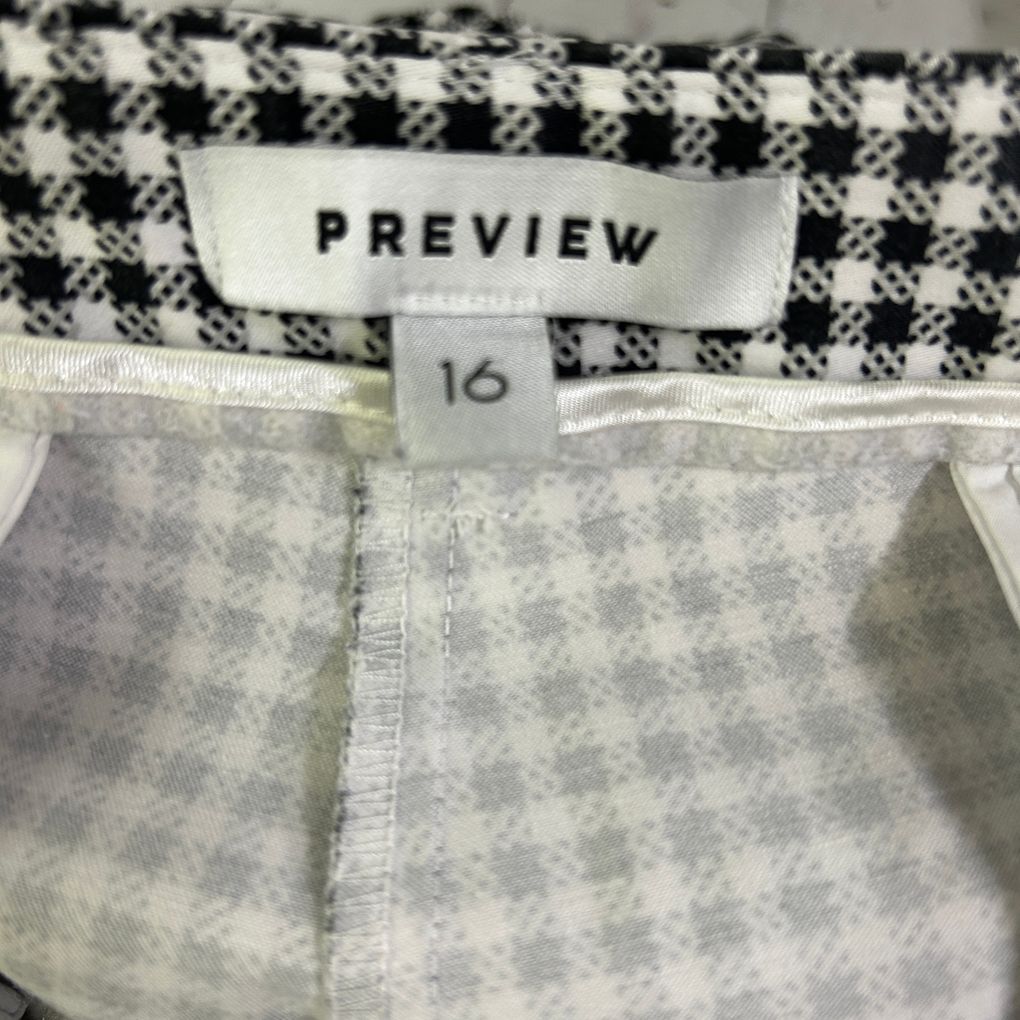 Preview Black and White Gingham Check Cotton Shorts - Size 16