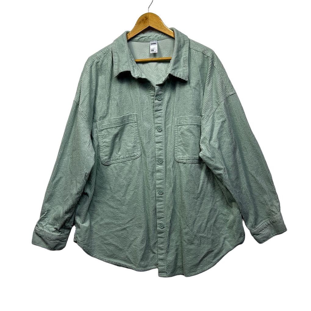 Anko Sage Green Cotton Corduroy Shacket Shirt - Size 20