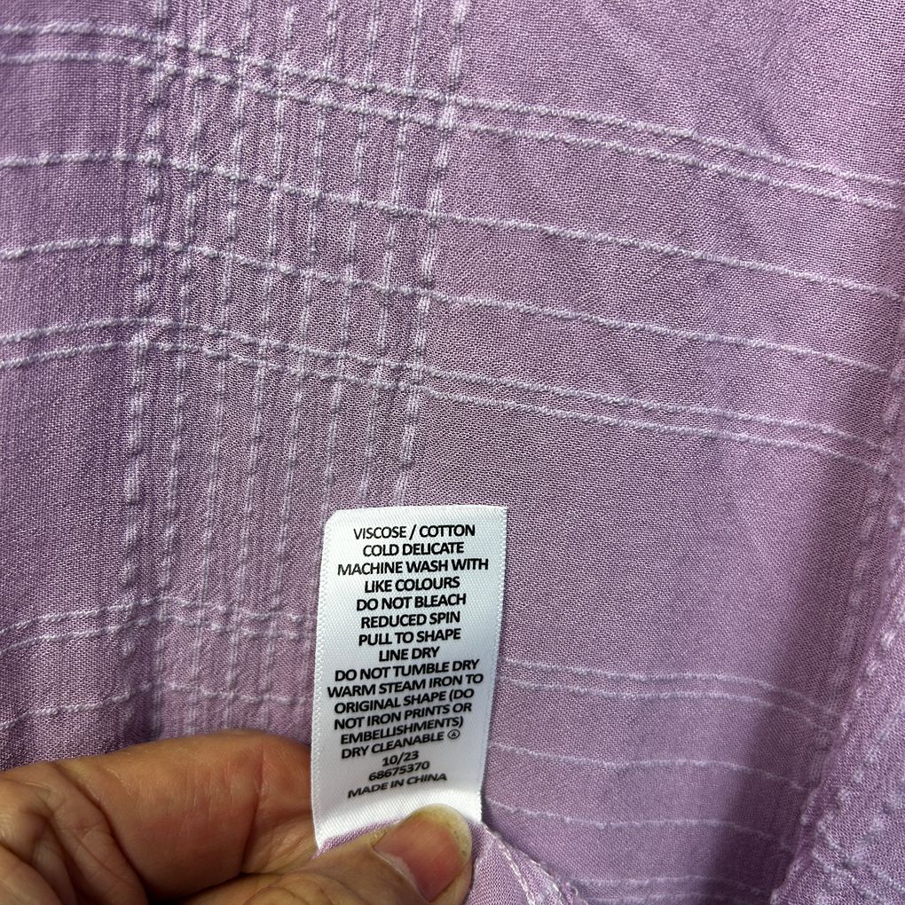Target Lilac Collared Short Sleeve Cotton Top - Size 16