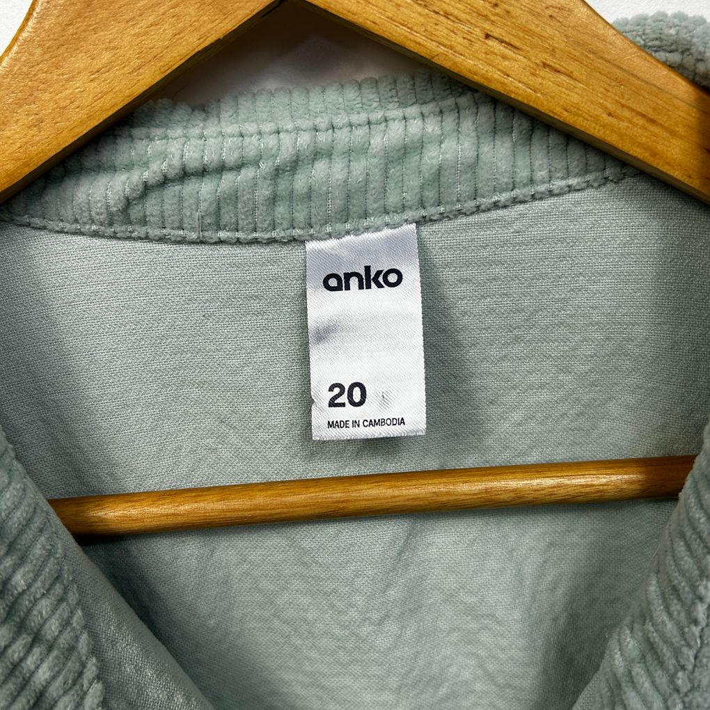 Anko Sage Green Cotton Corduroy Shacket Shirt - Size 20