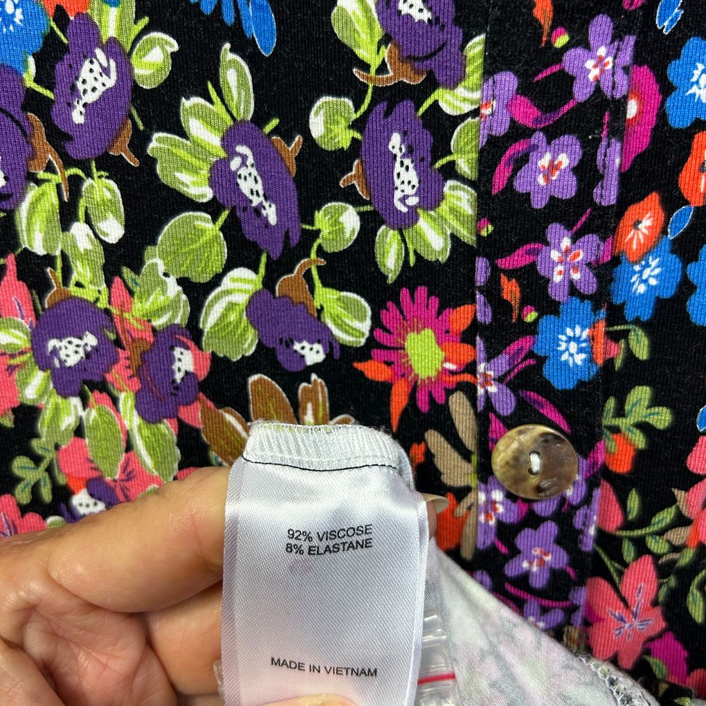 Taking Shape Black Floral Plus Size Top - Size 16