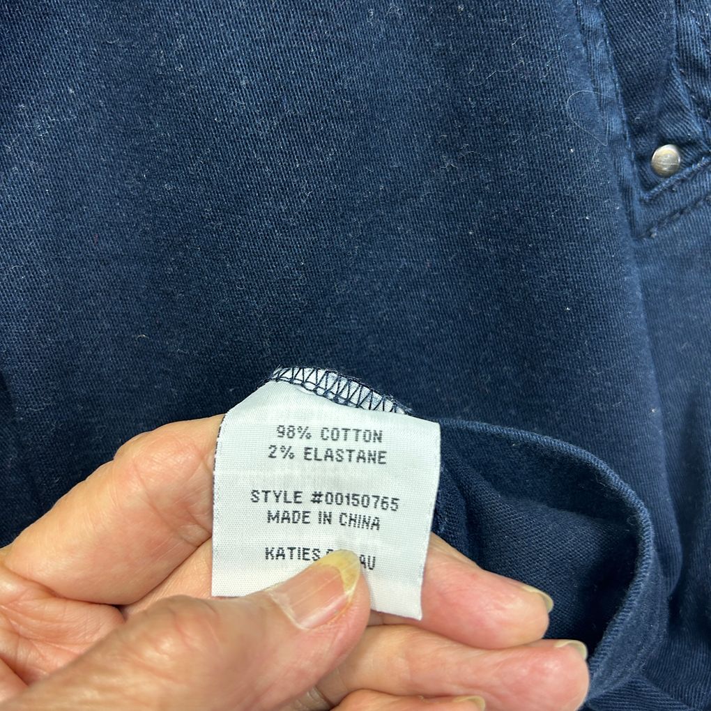 Katies Navy Cotton Skirt - Size 18 (fault)