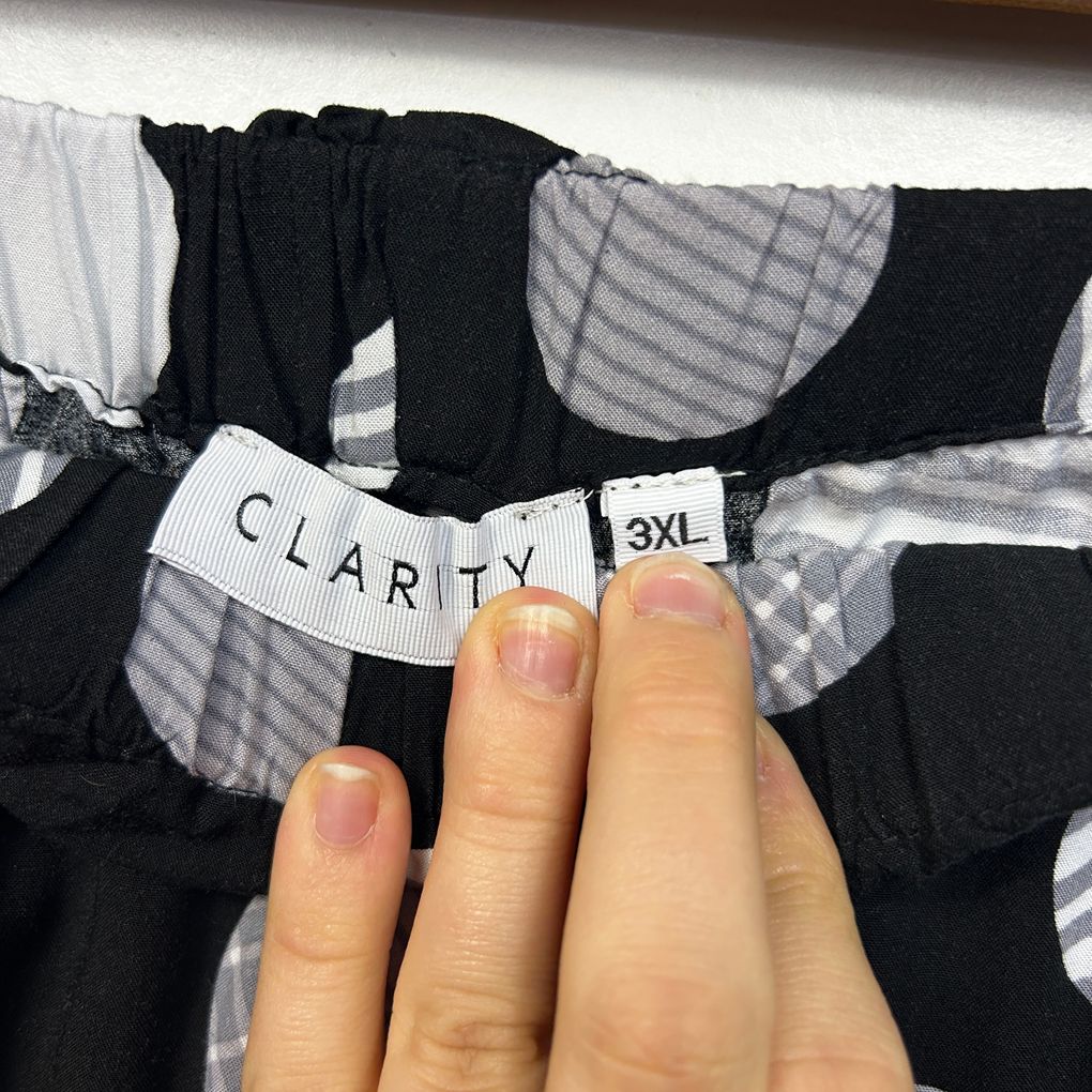 Clarity Black Plus Size Wide Leg Pants - Size 3XL