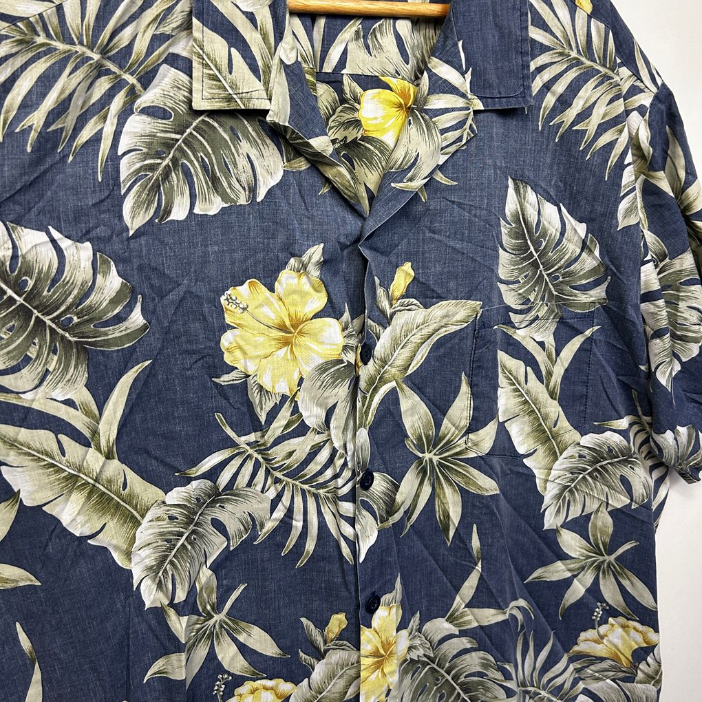 Vintage Blue Hawaiian Made in USA Cotton Mens Shirt - Size 3XL