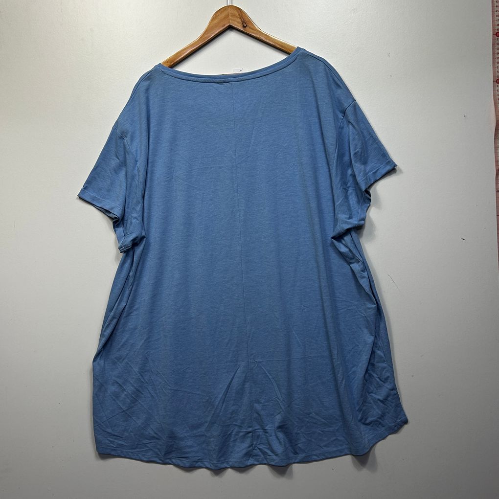 Yours Blue Plus Size Cotton T-Shirt - Size 30-32
