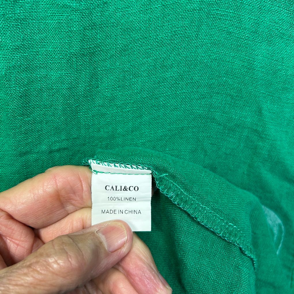 Cali&Co Green Plus Size Linen Dress - Size XXL