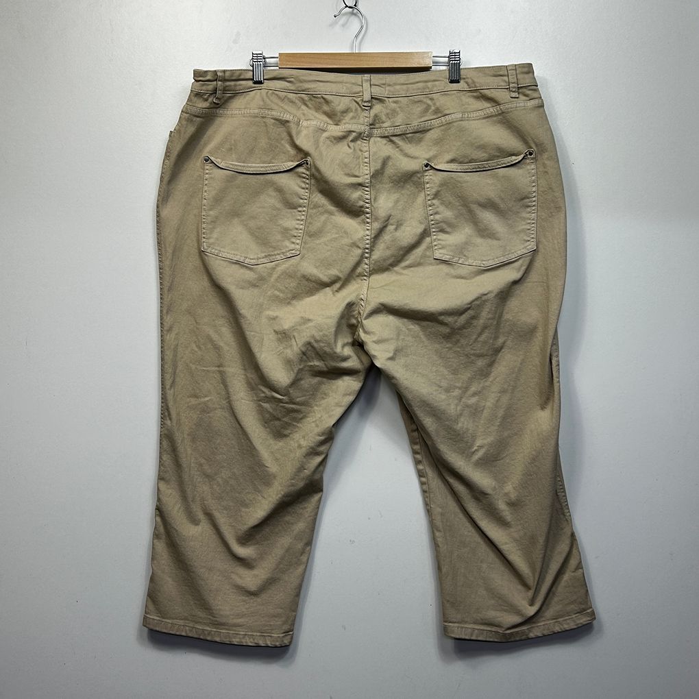 Suzanne Grae Beige Plus Size Cotton Pants - Size 24