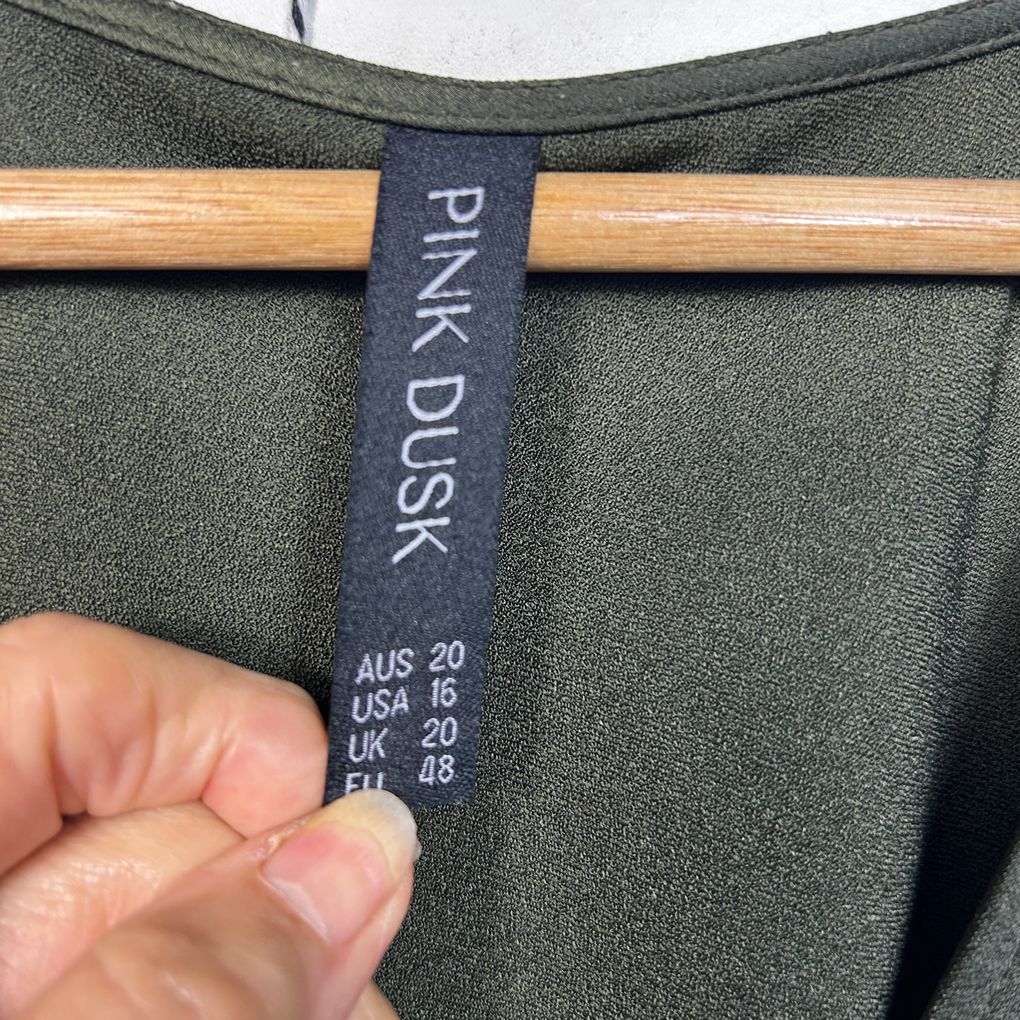 Pink Dusk Olive Green Maxi Dress - Size 20
