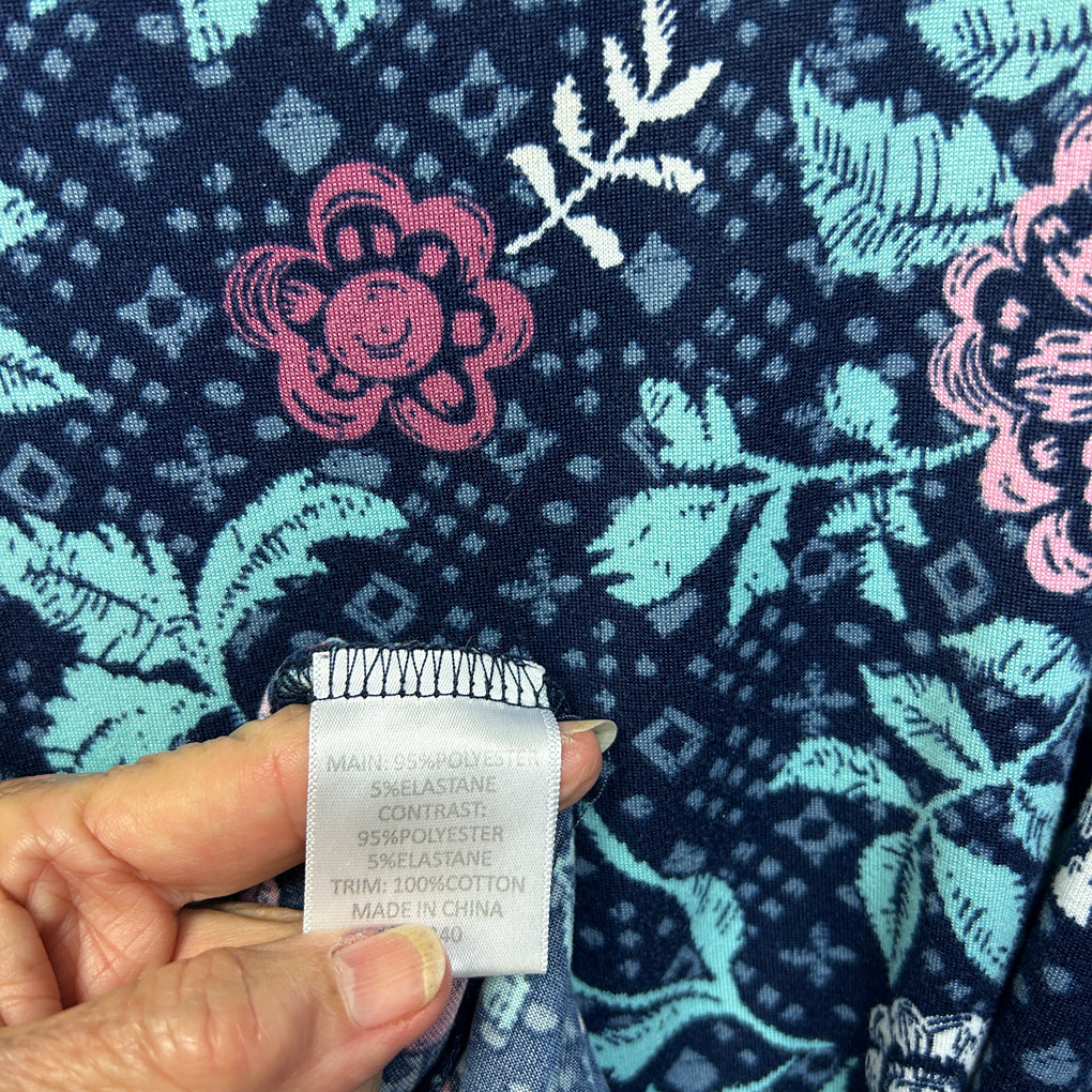 Sussan Navy Floral Sleep Nightie Dress - Size L