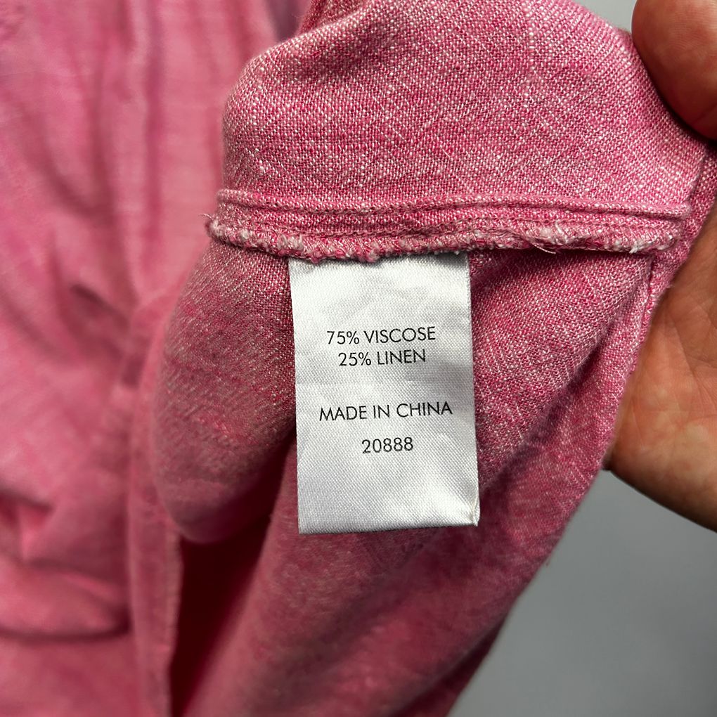 Suzanne Grae Pink Linen Top - Size 14