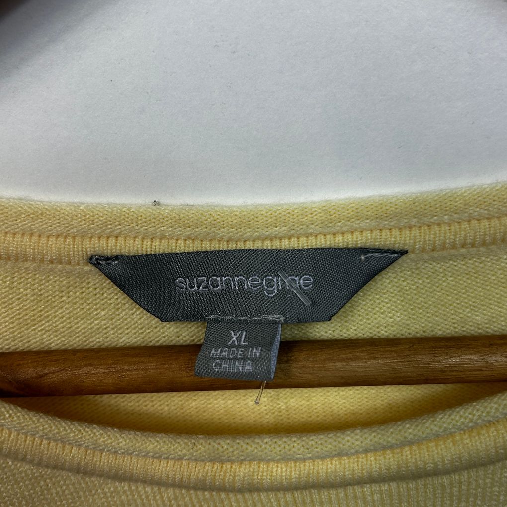 Suzanne Grae Yellow Knit Top Jumper - Size XL