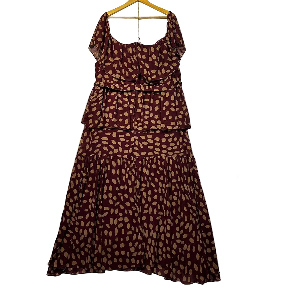 Burgundy Spot Dress - Size 4XL