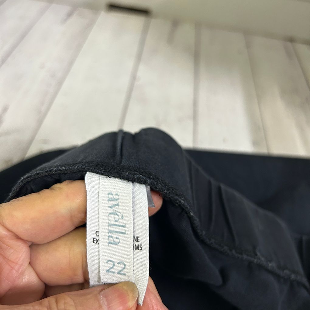 Avella Black Cotton Legging Pants - Size 22