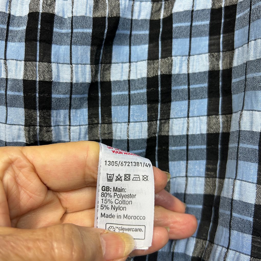 New Look Curves Blue Check Cotton Maxi Dress - Size 24