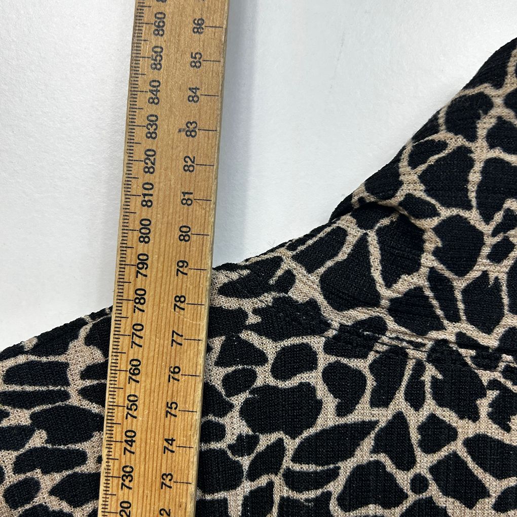 Black Beige Animal Print Swing Jacket - Size 22