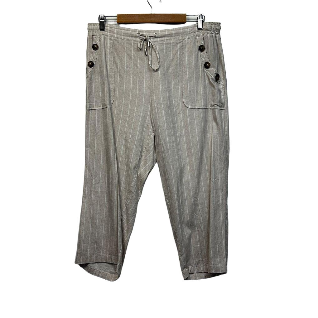 Rockmans Beige Linen Pants - Size 14