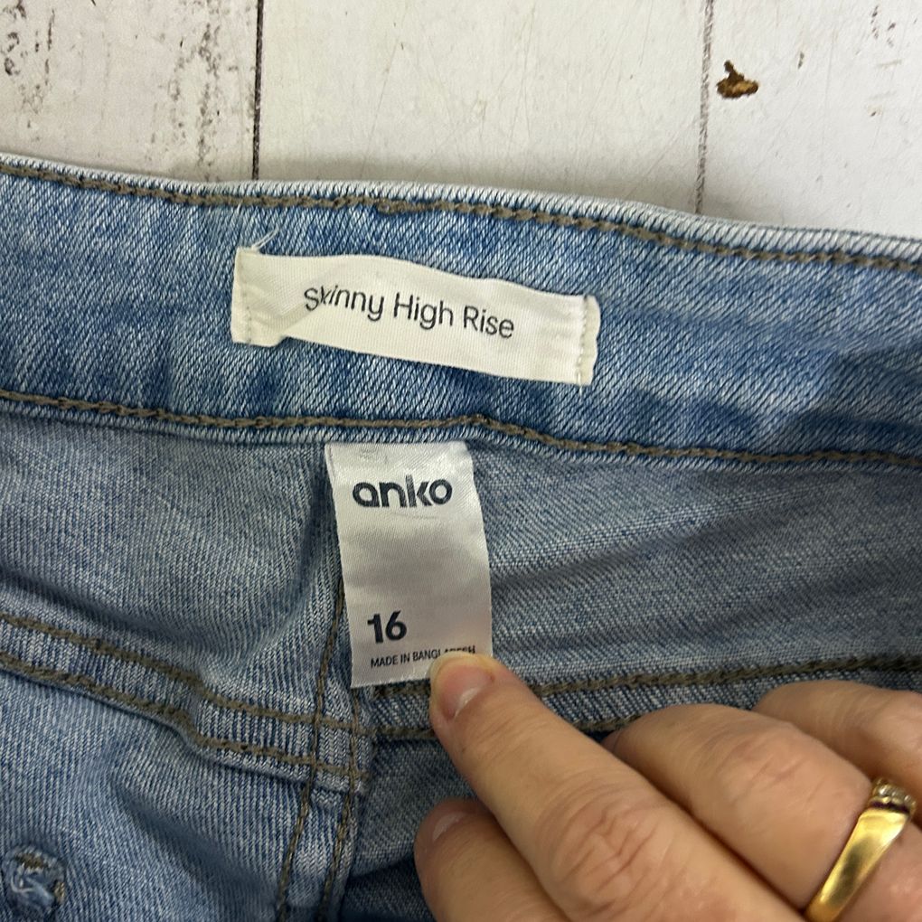 Anko Blue Skinny Jeans - Size 16