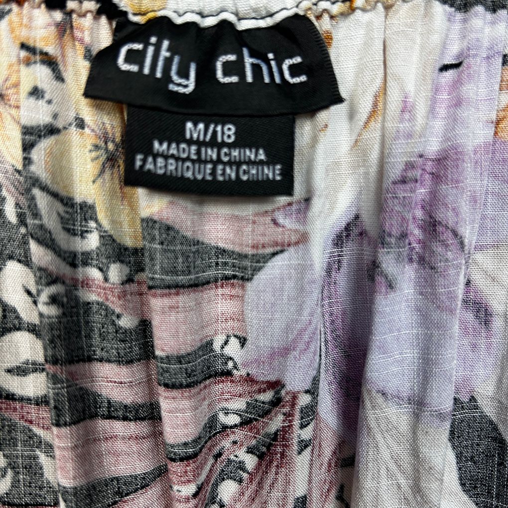City Chic Multicoloured Floral Jumpsuit - Size 18