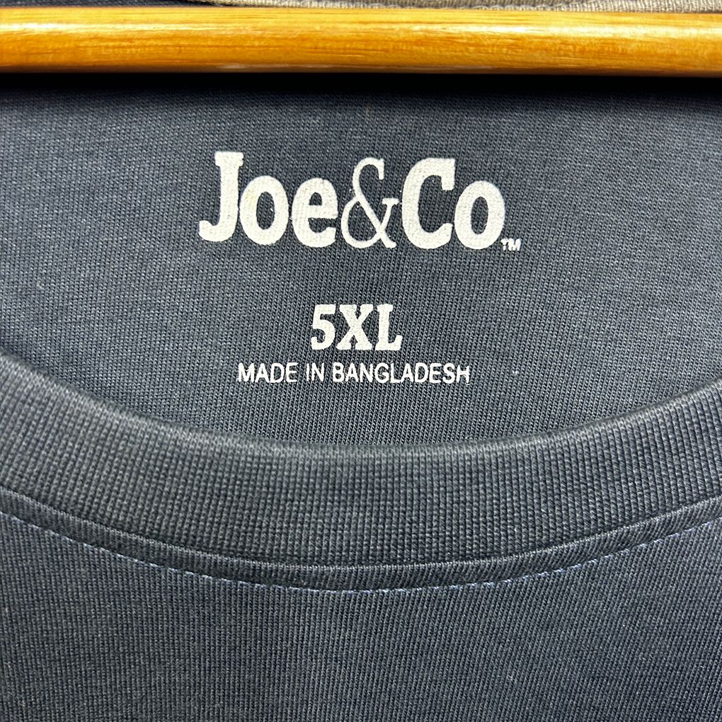 Joe & Co Navy Cotton Long Sleeve Mens Tshirt - Size 5XL