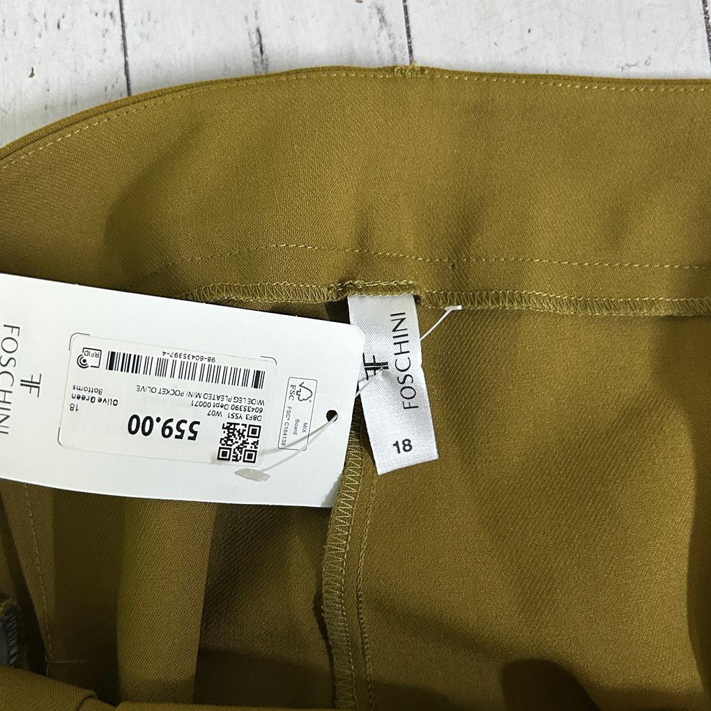 Foschini Olive Green Plus Size Wide Leg Pants - Size 18